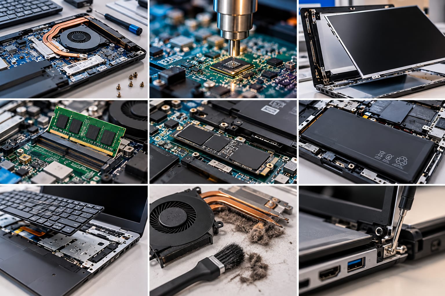 SAS high-tech laptop hardware repair and component diagnostics